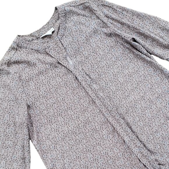 Dana Buchman Henley Blouse Geometric Print Tunic Top Medium - Picture 8 of 8